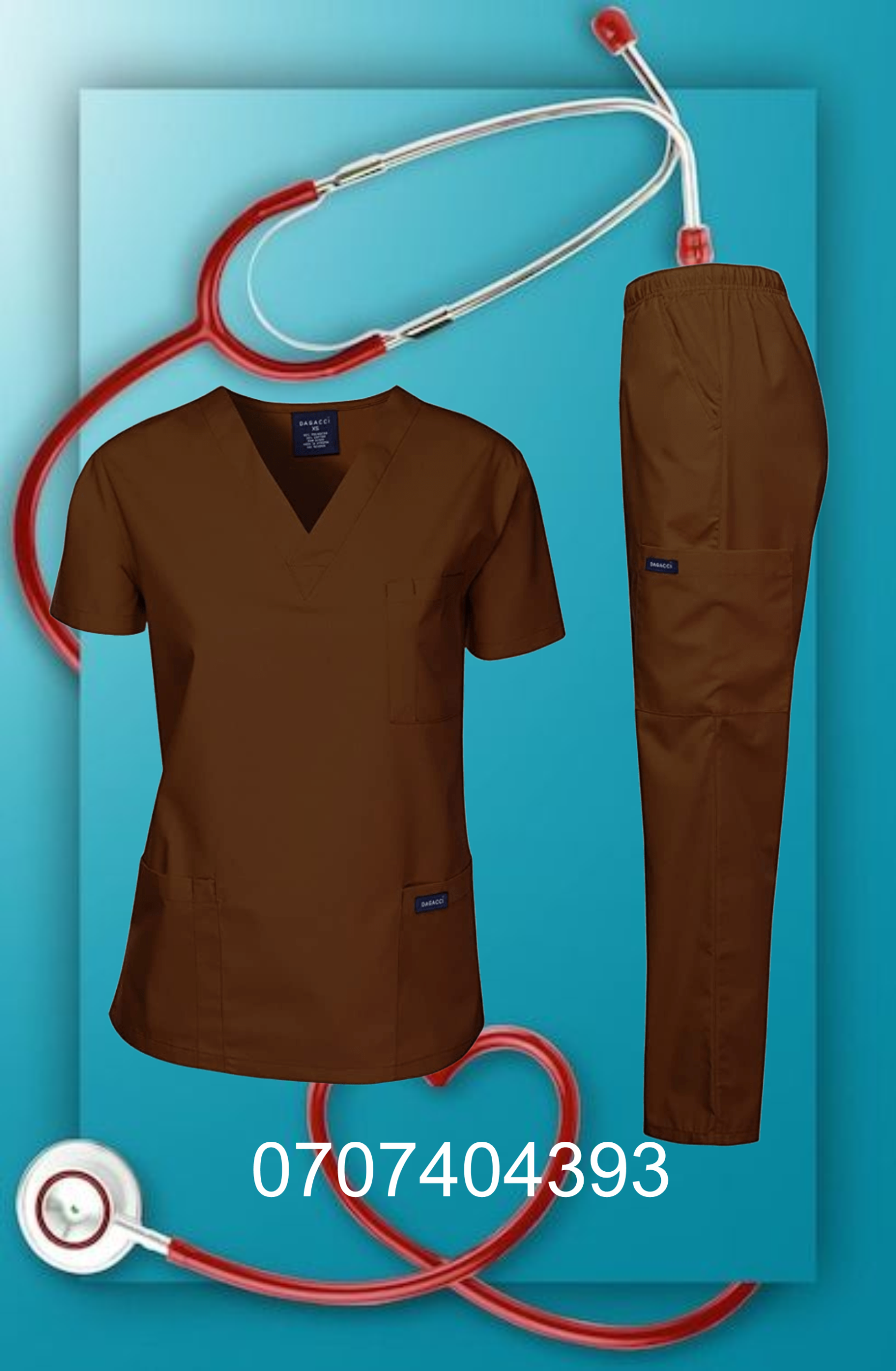 M.S.K. Coffee Brown Medical Scrub-Unisex